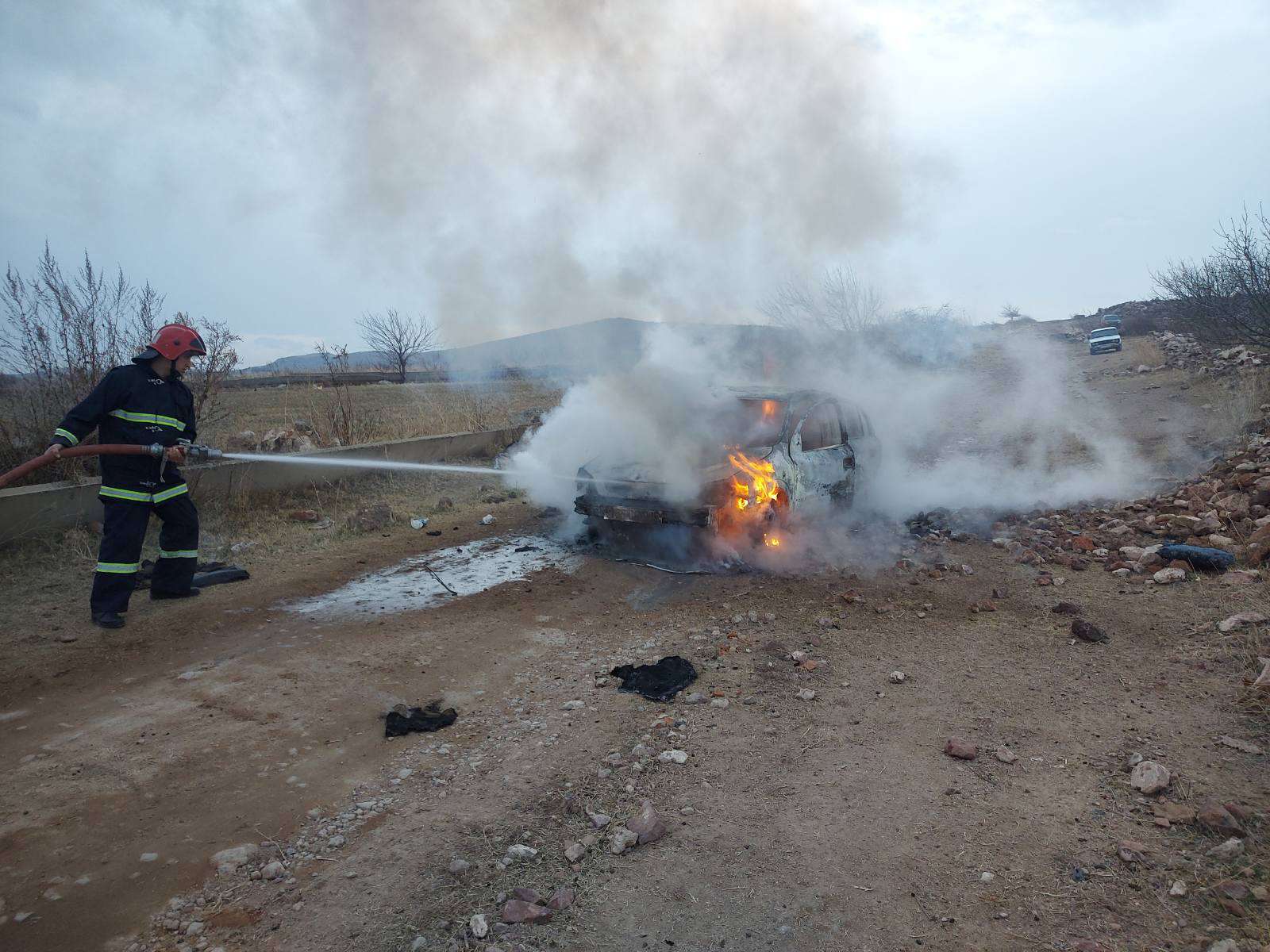 «Opel» մակնիշի ավտոմեքենան Արմավիրում ամբողջությամբ այրվել է