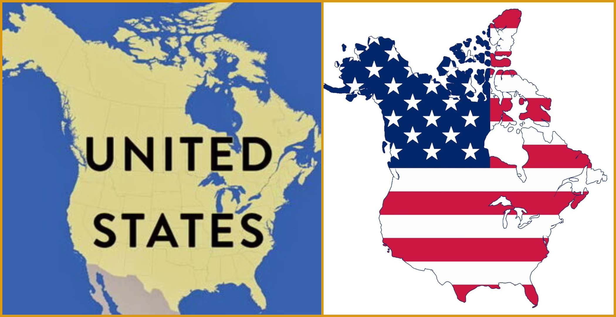 Trump published a general map of the United States and Canada