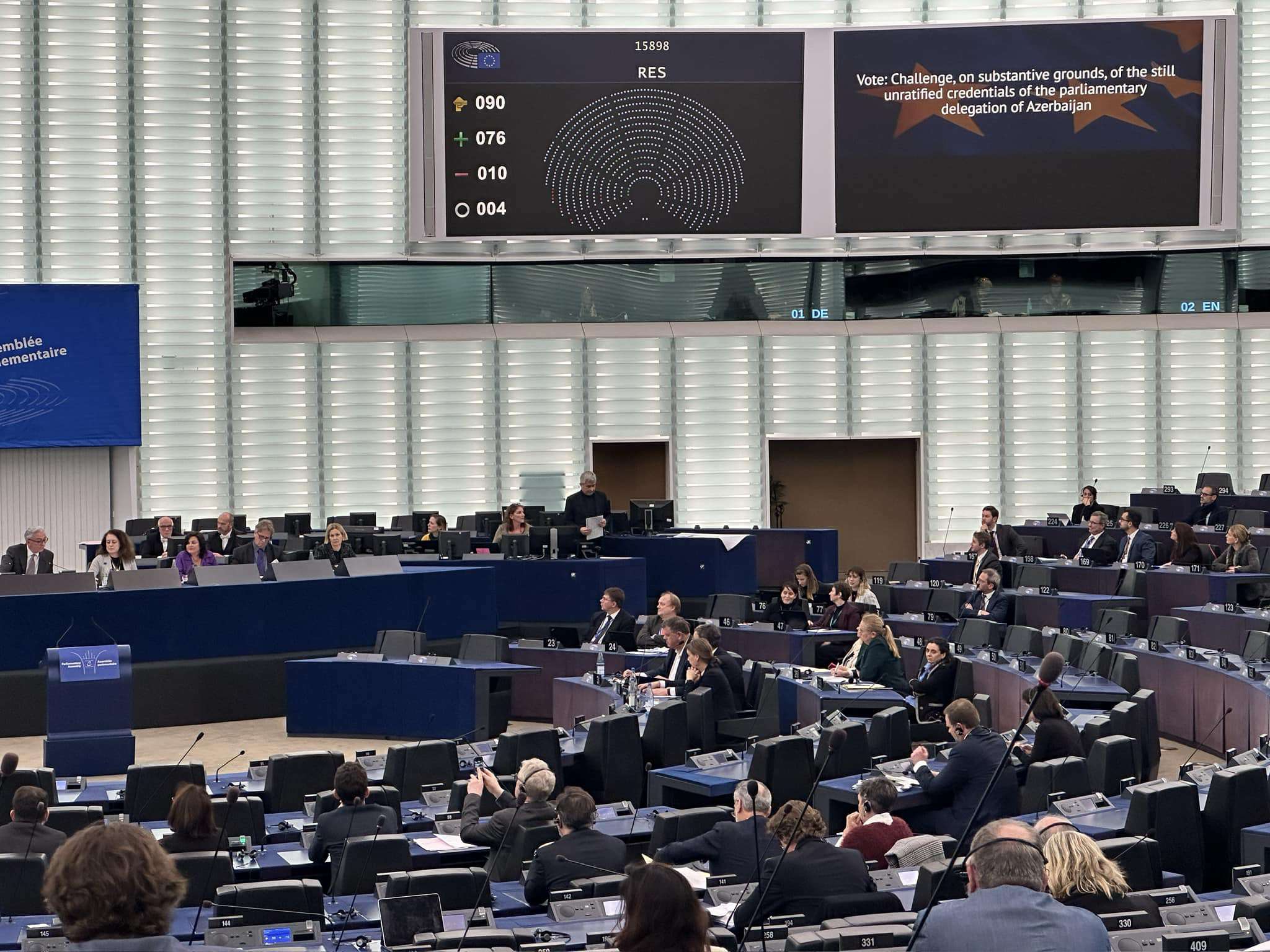 The delegation of Azerbaijan was removed from PACE for at least 1 year
