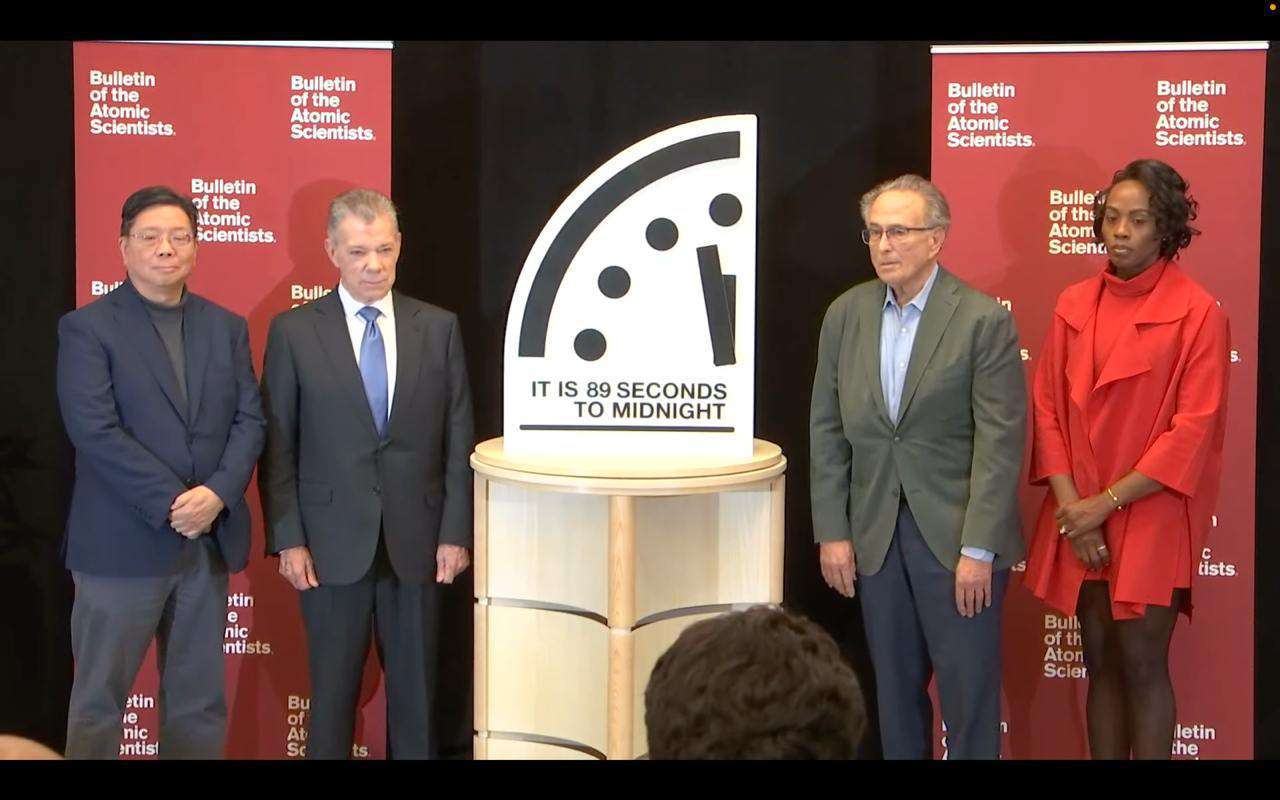 The "Doomsday Clock" has been moved one second closer to midnight