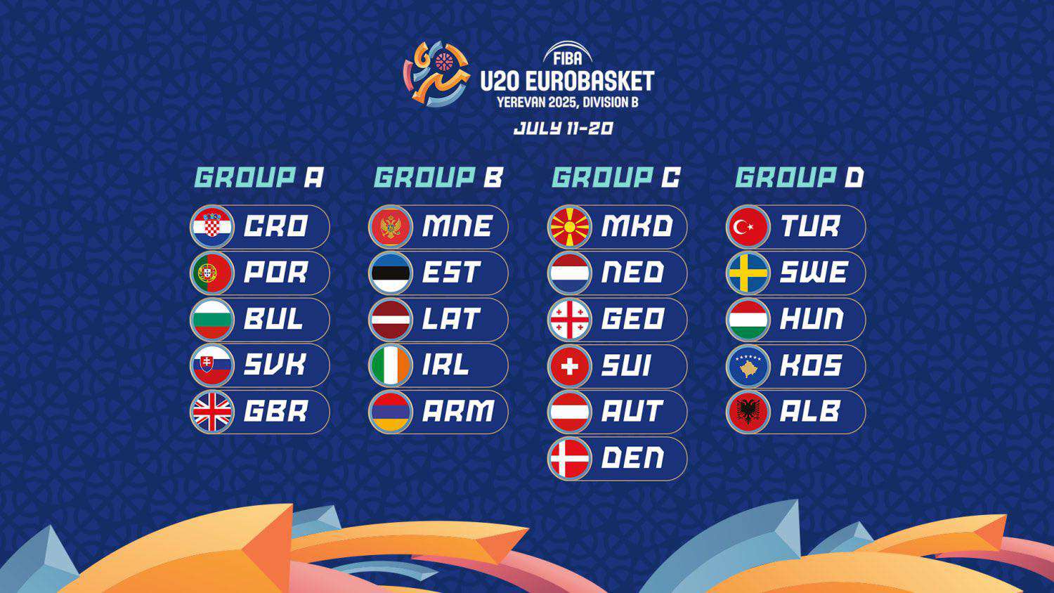 Yerevan will host basketball teams from 20 countries