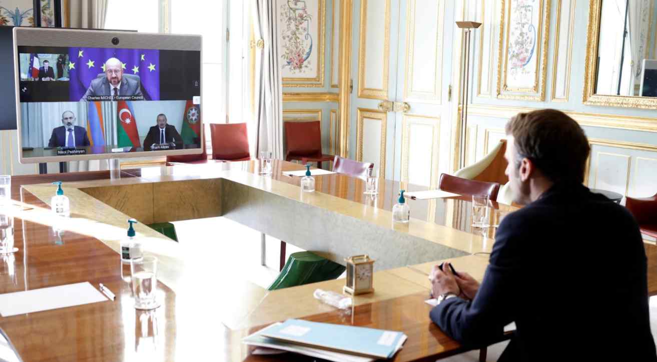 Փաշինյանը,  Մակրոնը, Շառլ Միշելը և Ալիևը հեռավար հանդիպում են անցկացրել