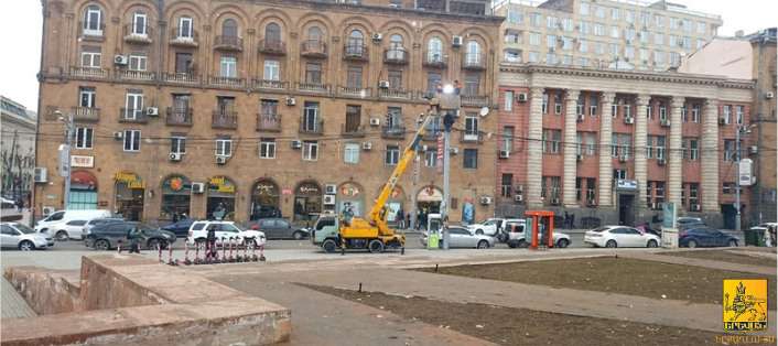 Հանրապետության հրապարակի մետրոյի մոտ  կատարվել է լուսավորության նոր ցանցի կառուցում