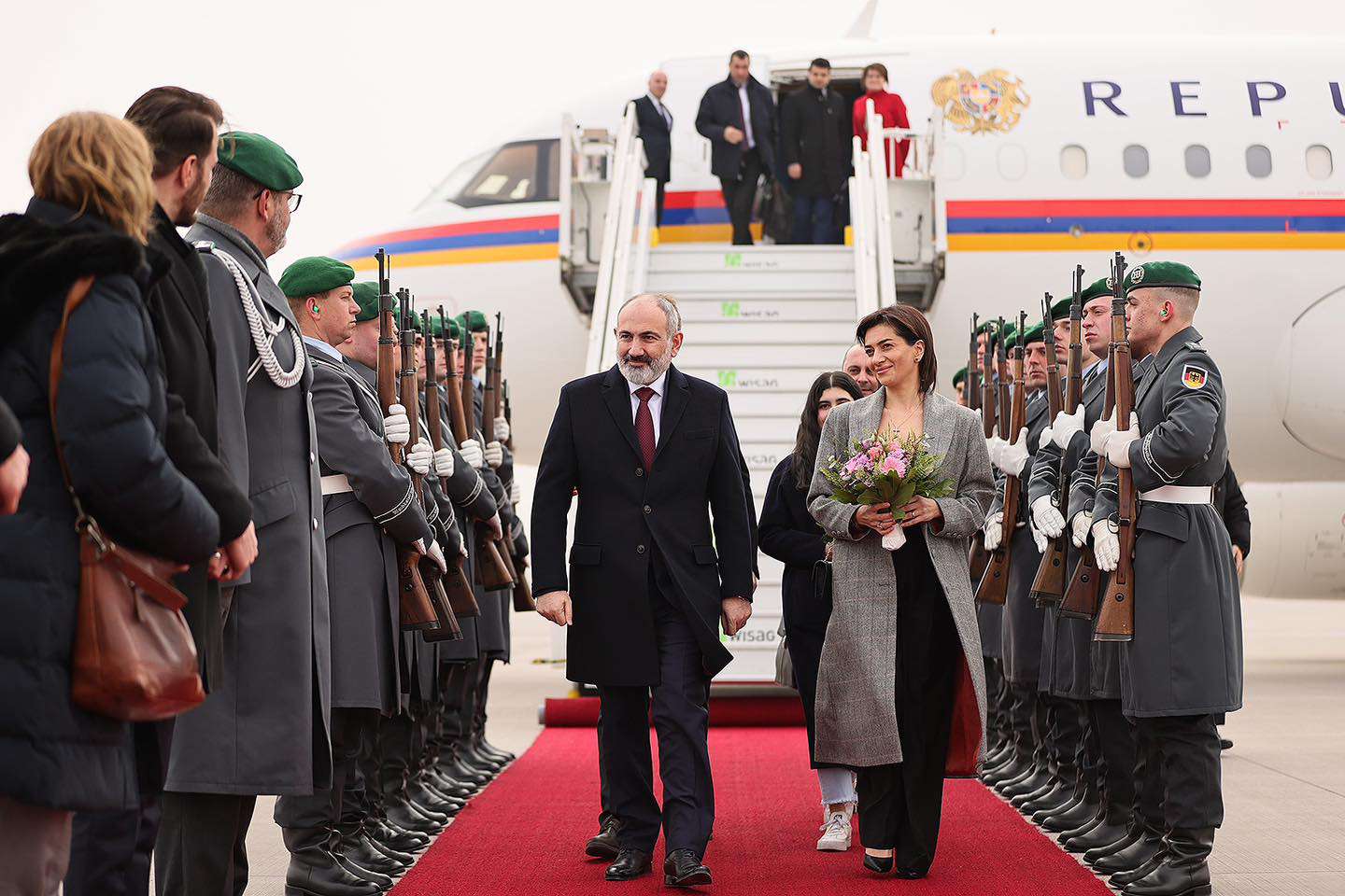 Nikol Pashinyan arrived in Berlin with his wife Anna Hakobyan on a working visit