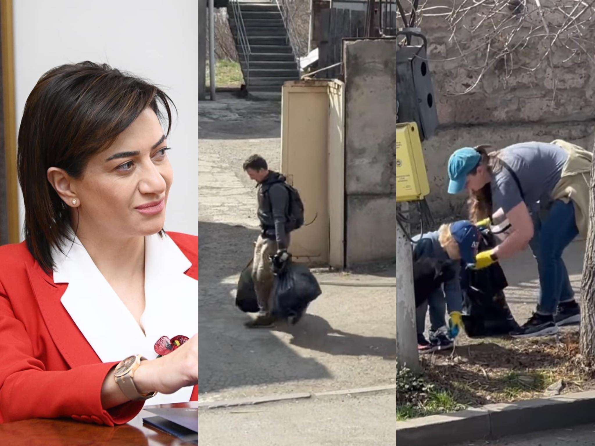 Релоканты собирают мусор в Дилижане. Анна Акопян (видео)