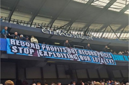 City fans protested against Arsenal