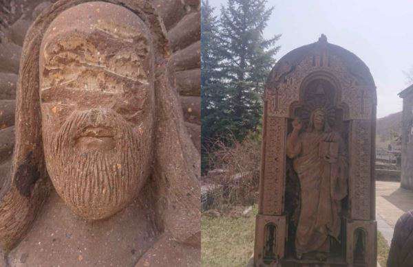 В Раздане вандалы осквернили Статую Иисуса