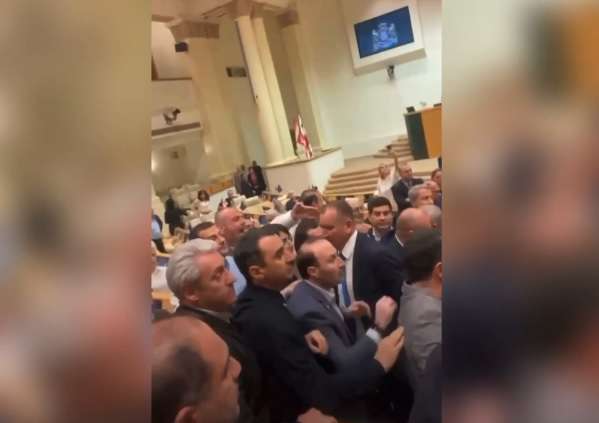 Драка в парламенте Грузии