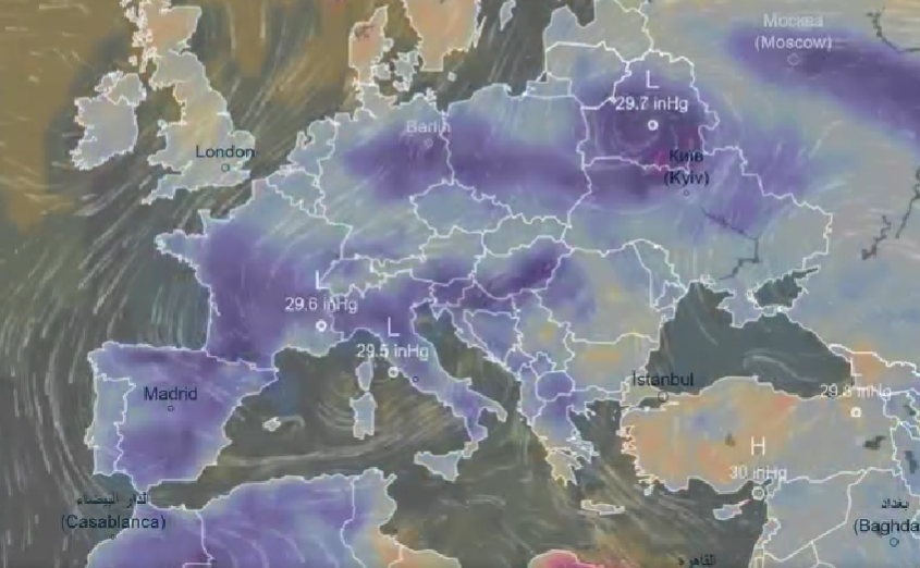 Եվրոպայի մեծ մասում սպասվում է միջինից ցածր ջերմաստիճան