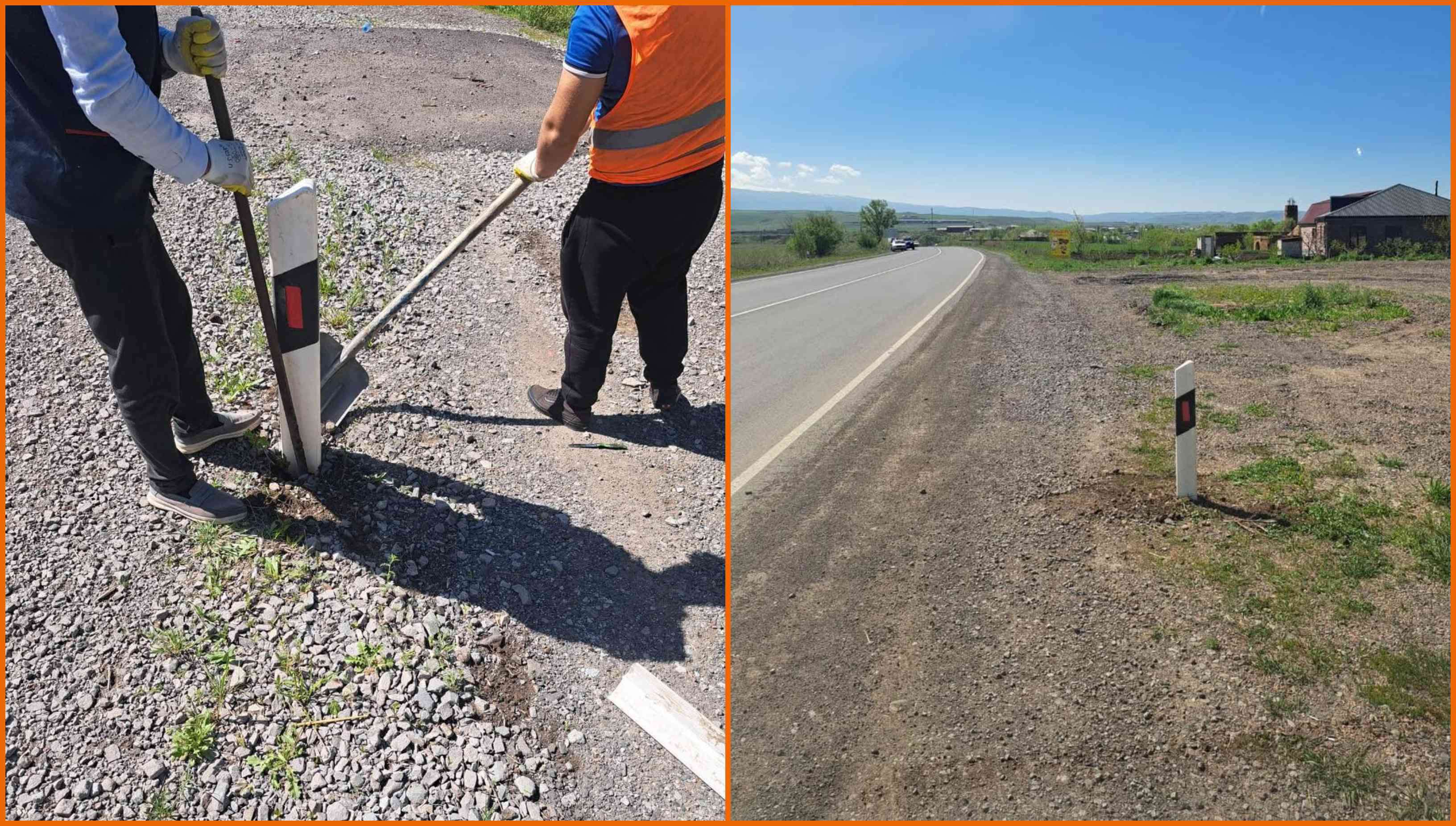 Գյումրի-Երևան ճանապարհին տեղադրվում են ազդանշանային նոր սյուներ