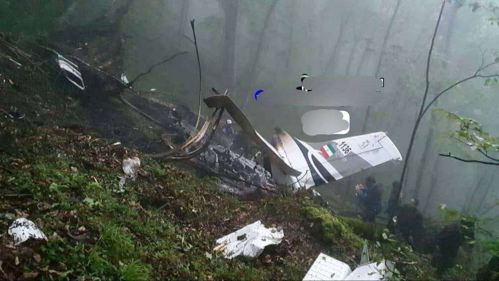 Photos of the crashed helicopter of the Iranian president