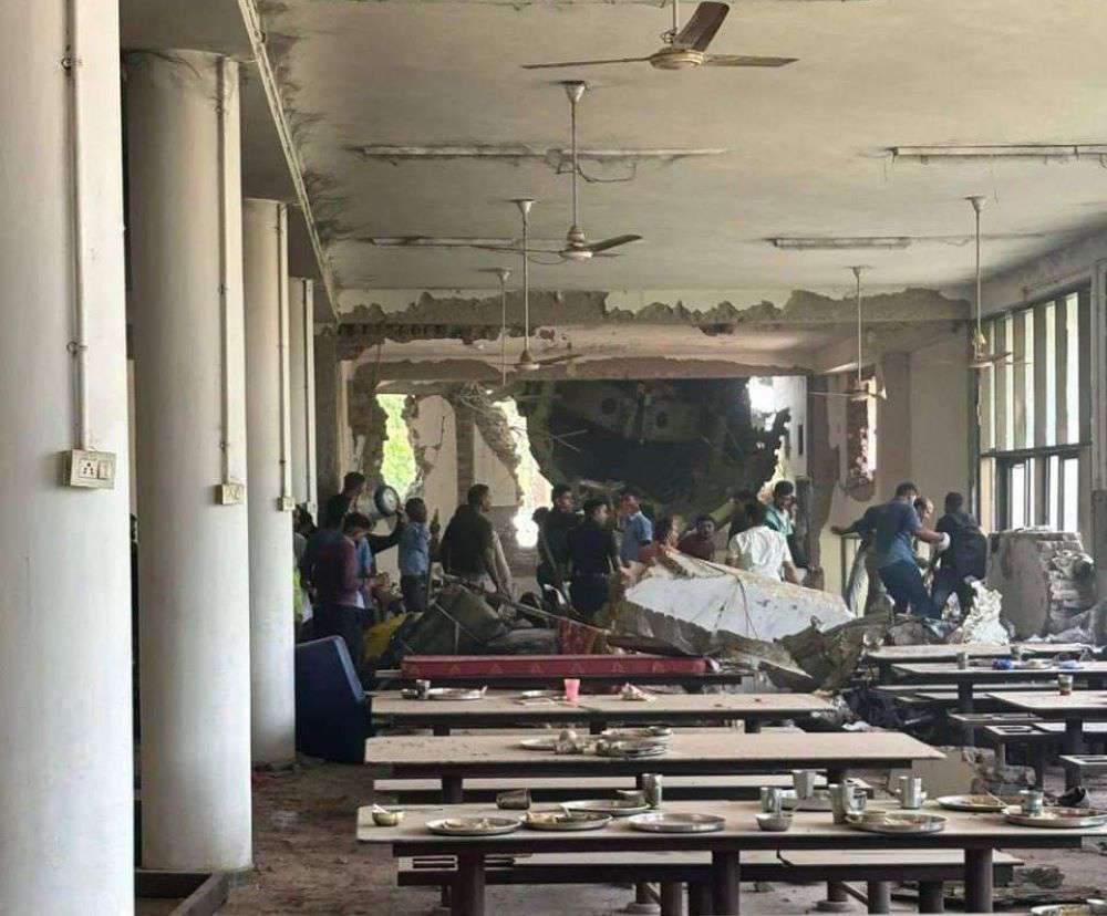 The plane crashed into a medical dormitory