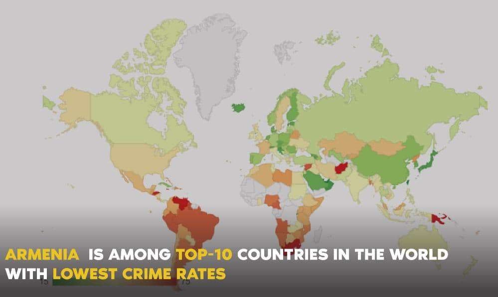Армения вошла в число 10 стран с самым низким уровнем преступности в World Population Review