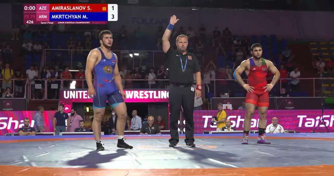 Ըմբշամարտի Մ20 ԵԱ․ Մուշեղ Մկրտչյանը հաղթել է ադրբեջանցուն և դուրս եկել եզրափակիչ