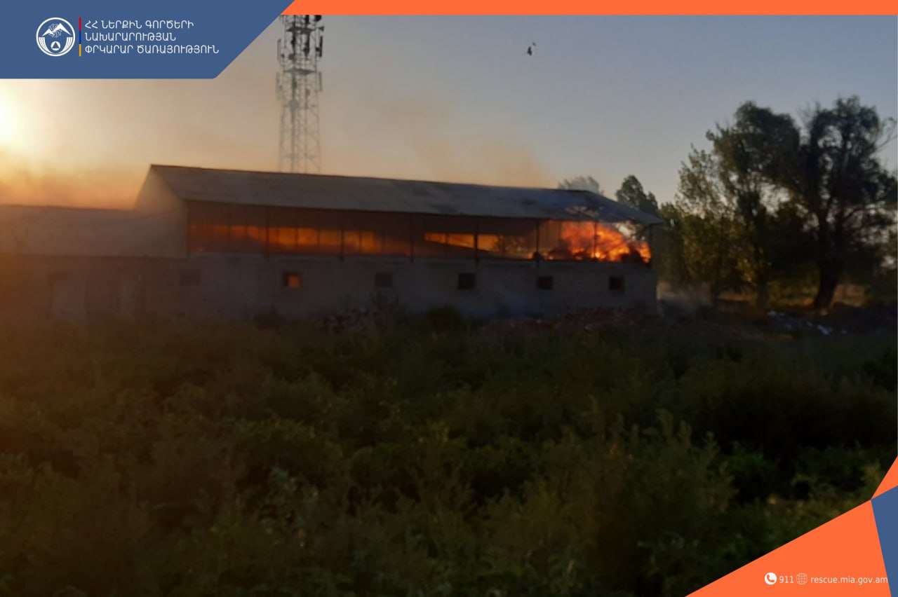 Հրդեհ՝ Գրիբոյեդով գյուղում․ անկել է 4 կենդանի