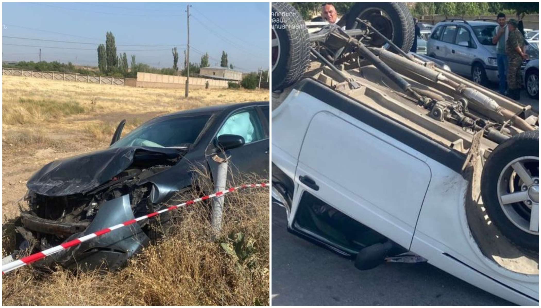 Եղվարդ-Զովունի ճանապարհին մեքենան բախվել է գազատար խողովակին