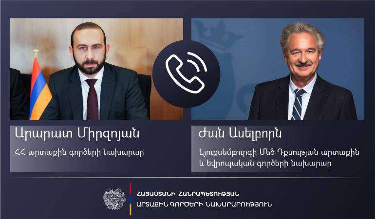 Ararat Mirzoyan had a telephone conversation with the Minister of Foreign Affairs of Luxembourg