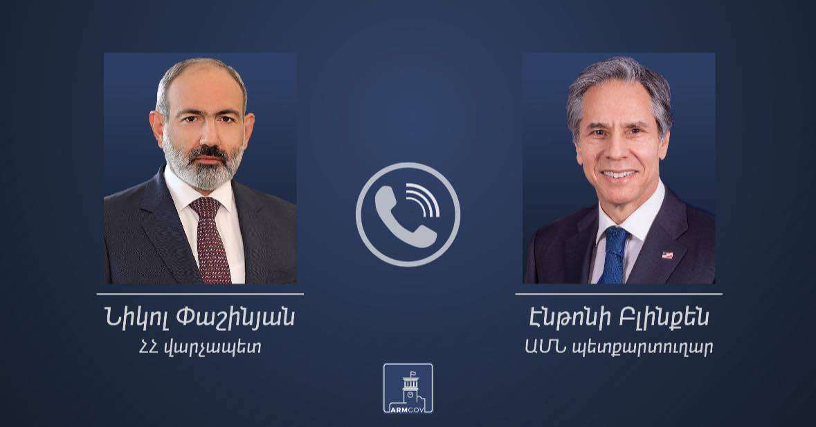 A telephone conversation between Pashinyan and Blinken took place