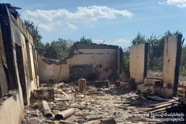 A fire broke out as a result of shelling in Sotk.