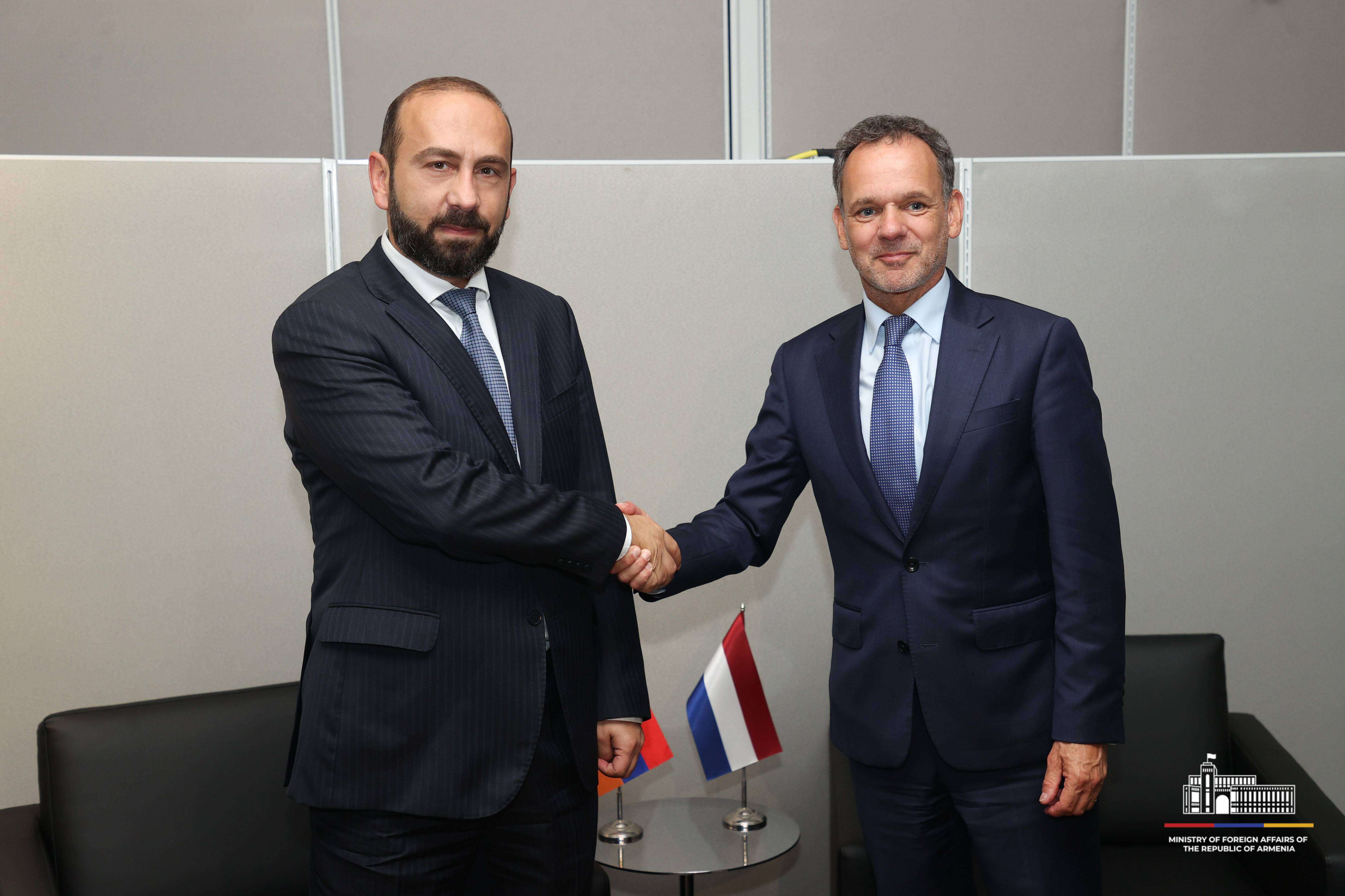 We appreciate the support of the Netherlands. Mirzoyan met with Veldkamp