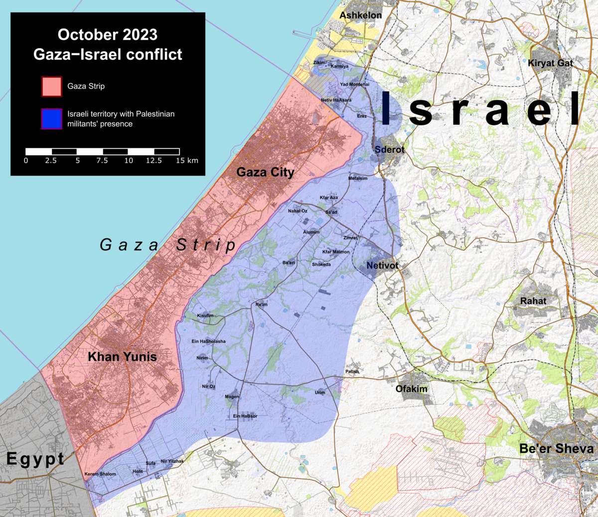 Israel is entirely besieging the Gaza Strip.