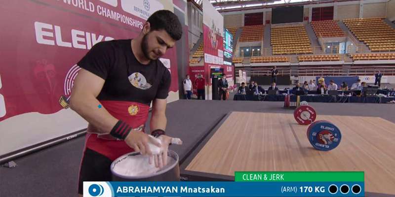Mnatsakan Abrahamyan won a bronze medal at the European U20 Weightlifting Championship