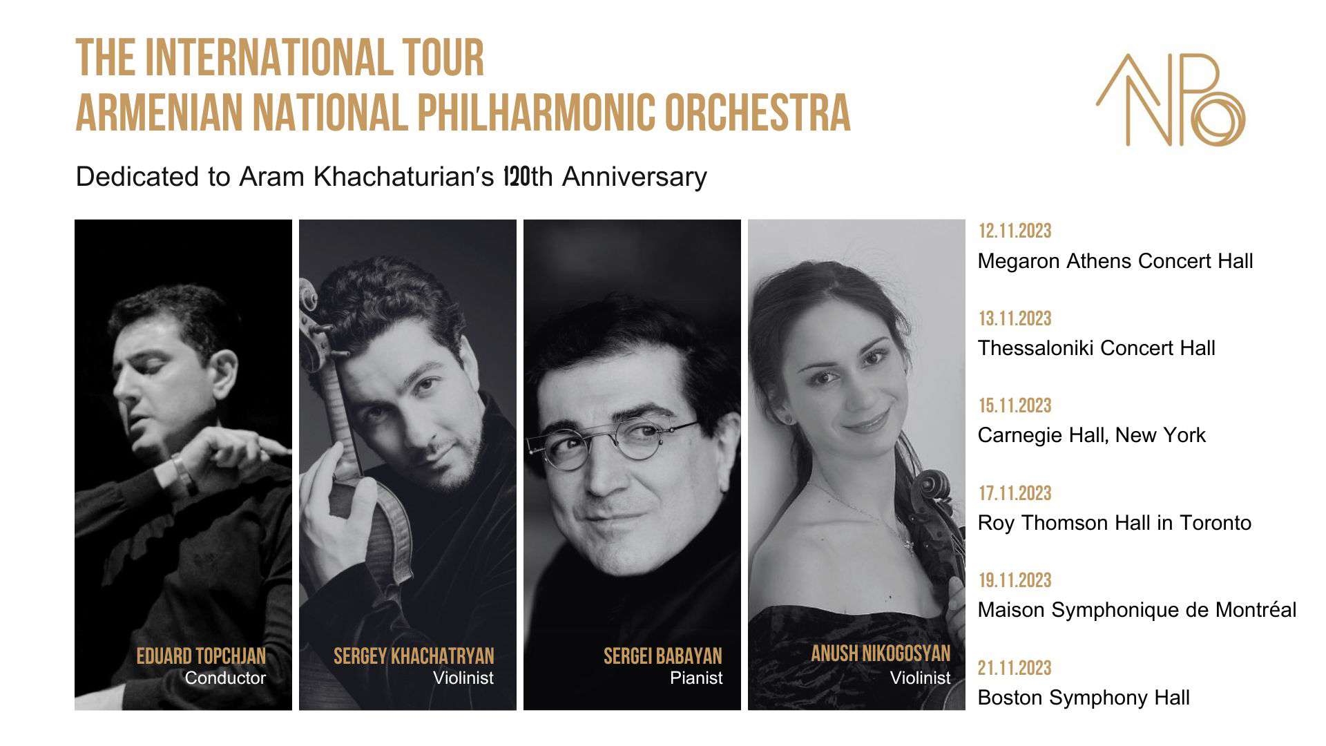 The National Philharmonic Orchestra of Armenia will have an international tour in Greece, USA and Canada