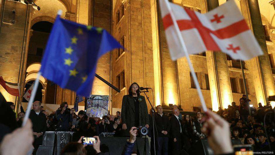 "They are trying to steal your future." Zurabishvili