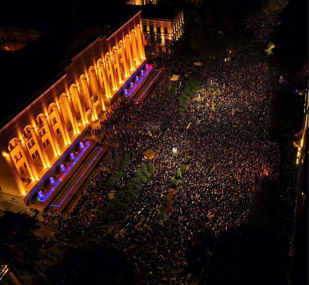 The protest action in Tbilisi ended with the anthems of the EU and Georgia