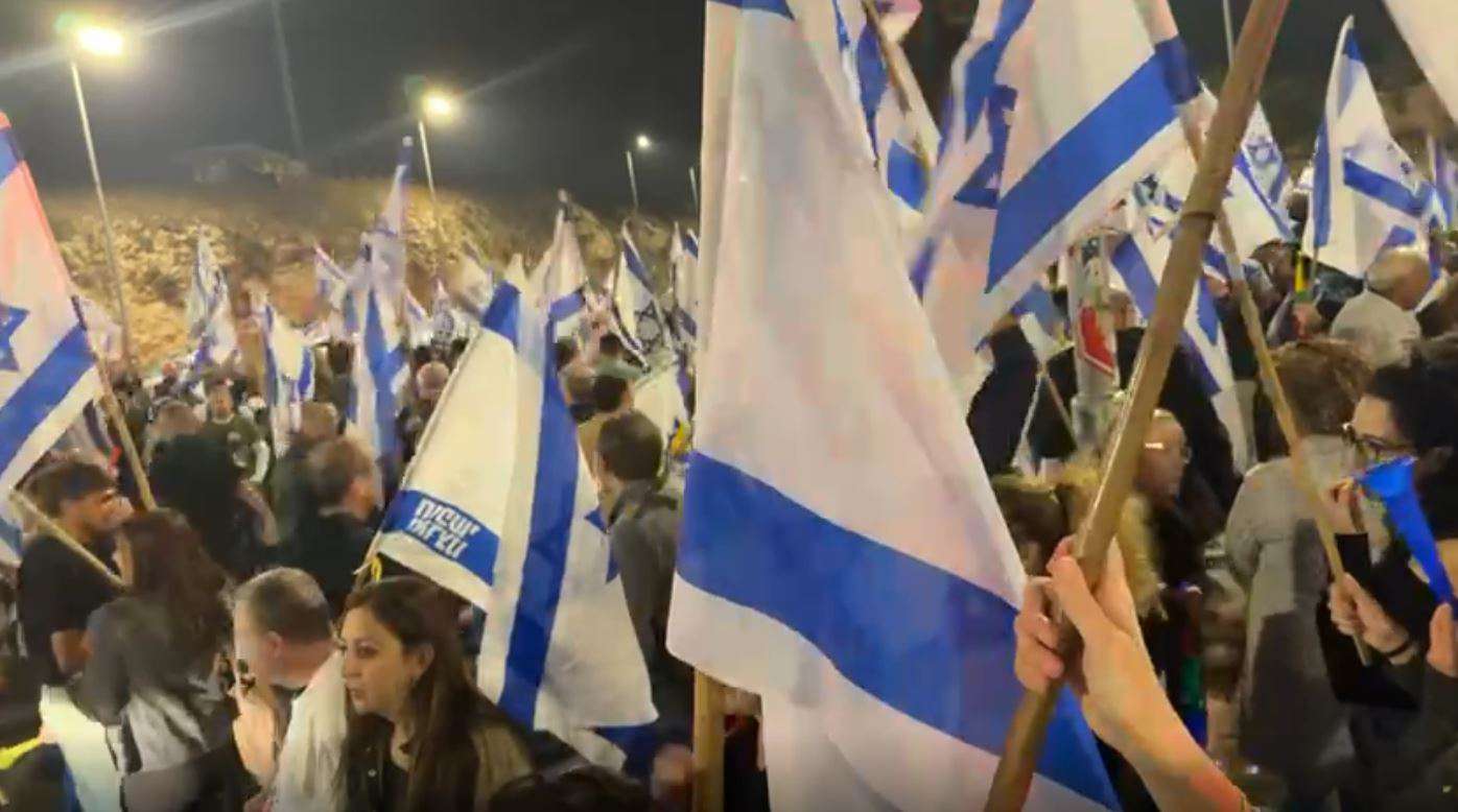 Demonstrations are underway in Tel Aviv