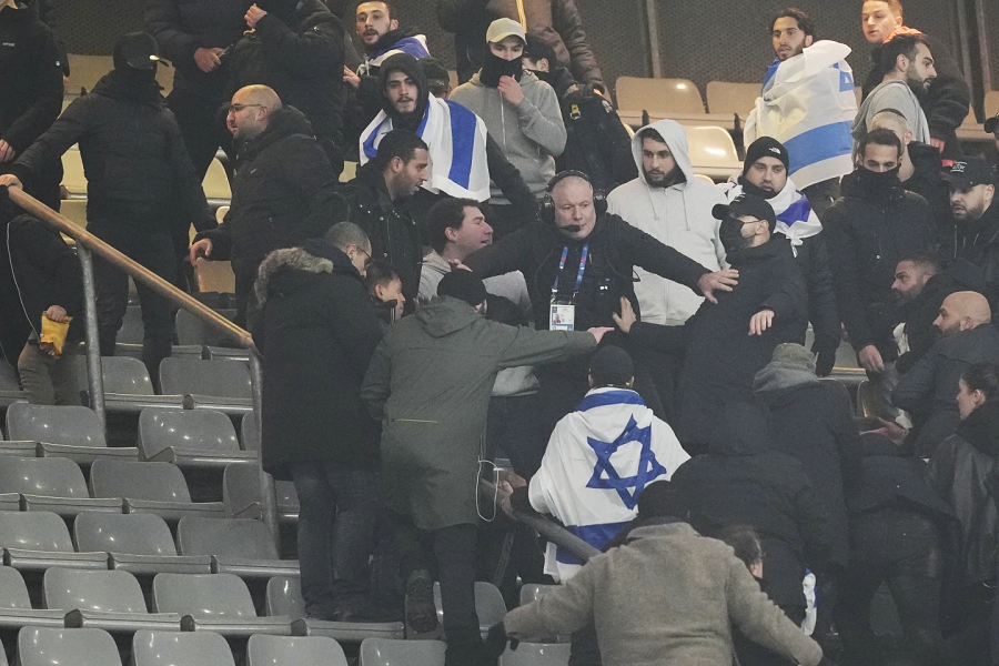 Fans clashed during the France-Israel match