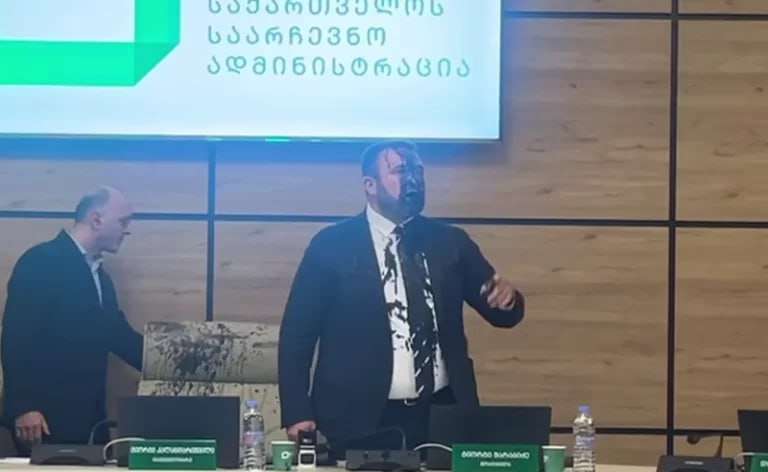 Председателя ЦИК Грузии облили краской