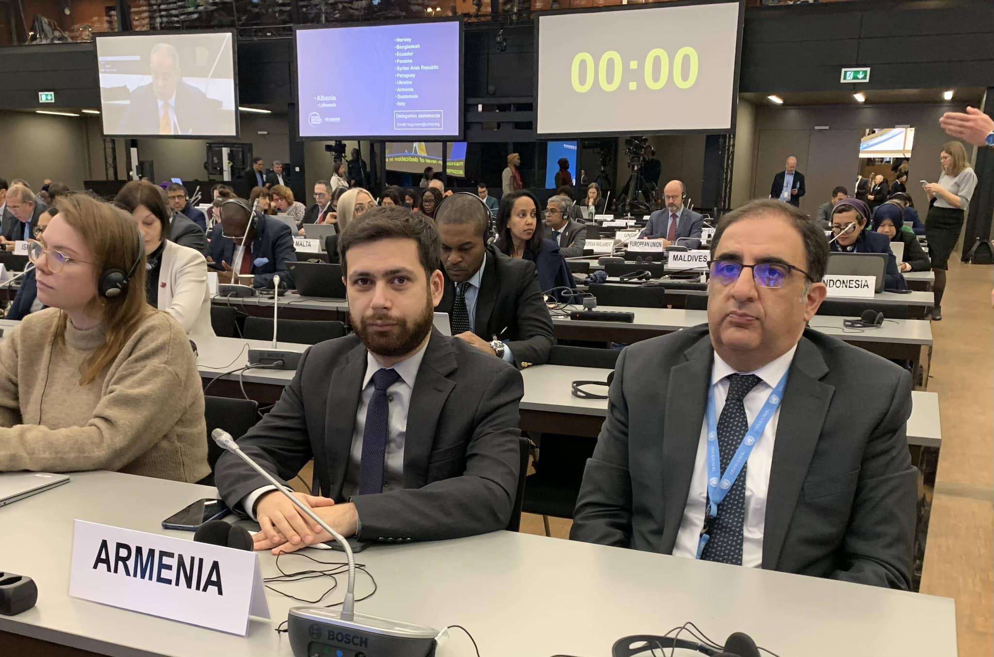 Vahan Kostanyan gave a speech at the World Refugee Forum